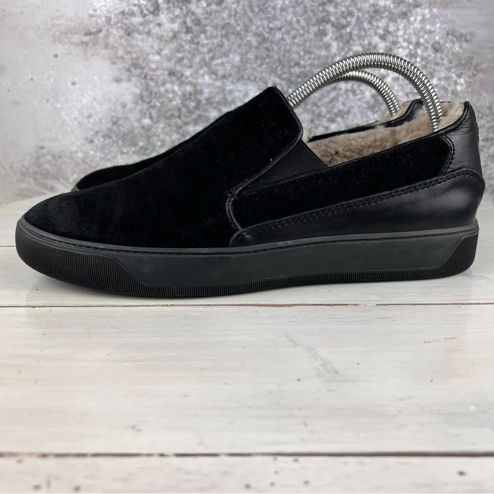 505bii Moncler black suede fur lined slip on men's size 8 - Picture 3 of 11